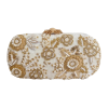 IVORY GOLD FLORAL PEARL EMBROIDERED BRIDAL EVENING CLUTCH