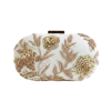 IVORY GOLDEN GARDEN FLORAL EMBROIDERED EVENING CLUTCH