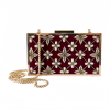 BURGUNDY CRYSTAL FLORAL LATTICE BOX EVENING CLUTCH